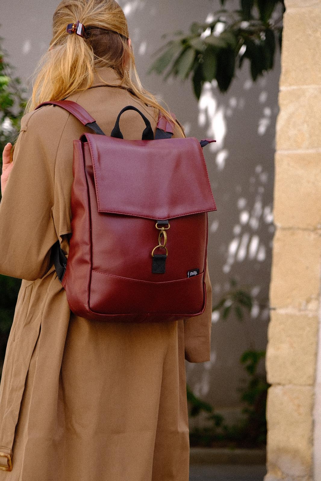 Shiny Burgundy Medium Students Backpack
