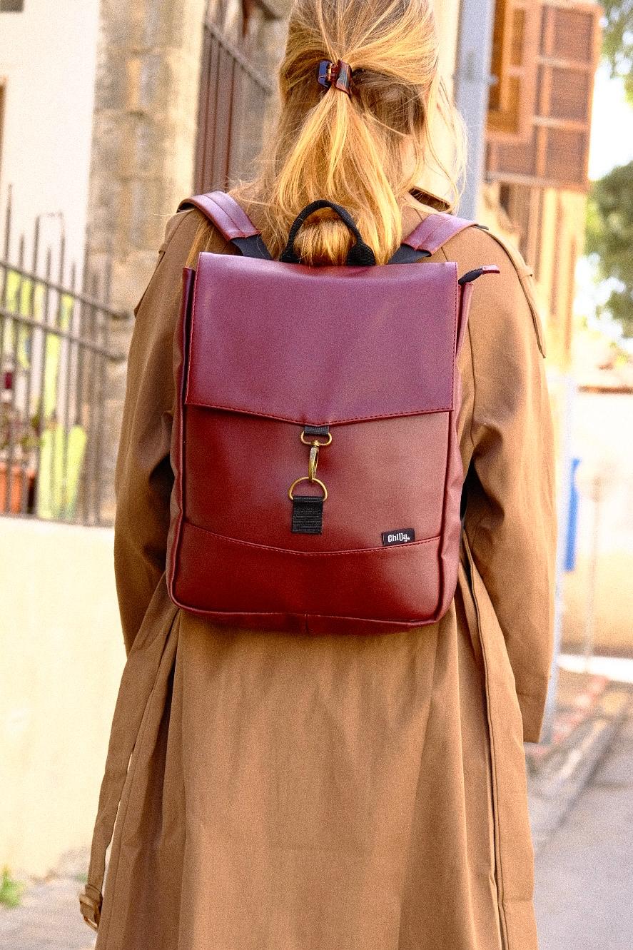 Shiny Burgundy Medium Students Backpack
