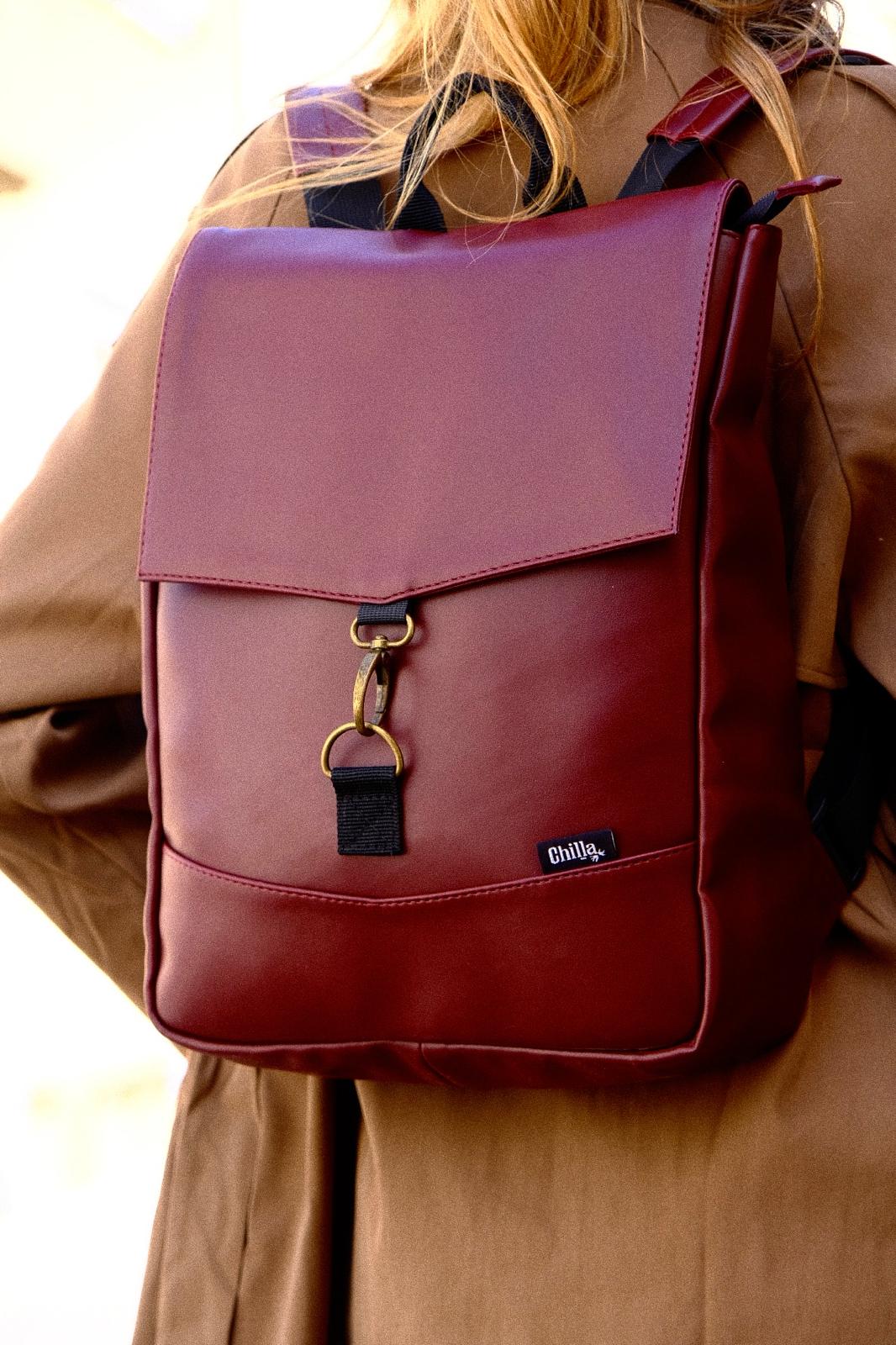 Shiny Burgundy Medium Students Backpack