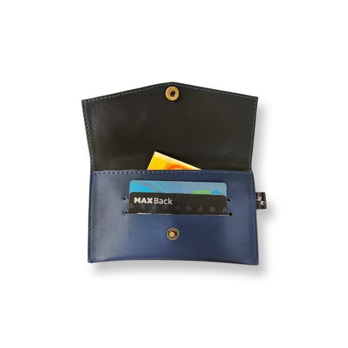 Metallic Dark Blue Enlarged Small Wallet