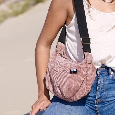 Antique Pink Corduroy 'Vital' Shoulder Bag