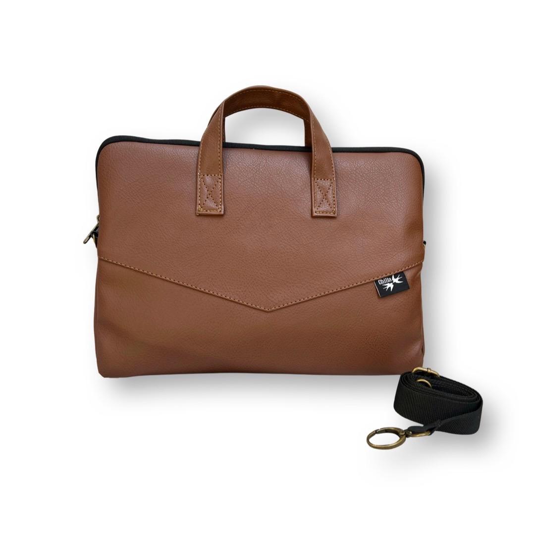 Brown Vegan Leather Laptop Case