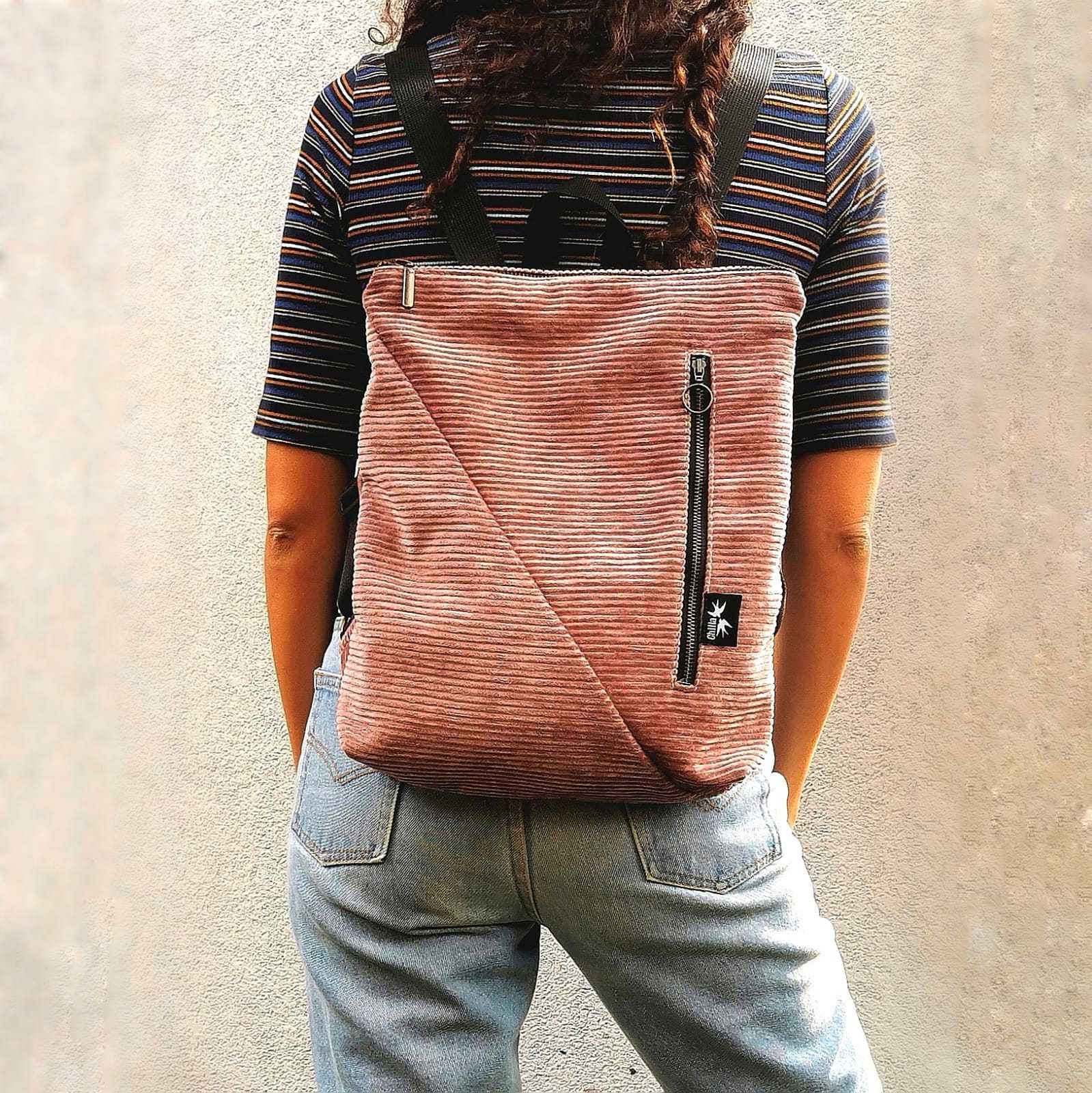 Antique Pink Corduroy 'Reut' Backpack