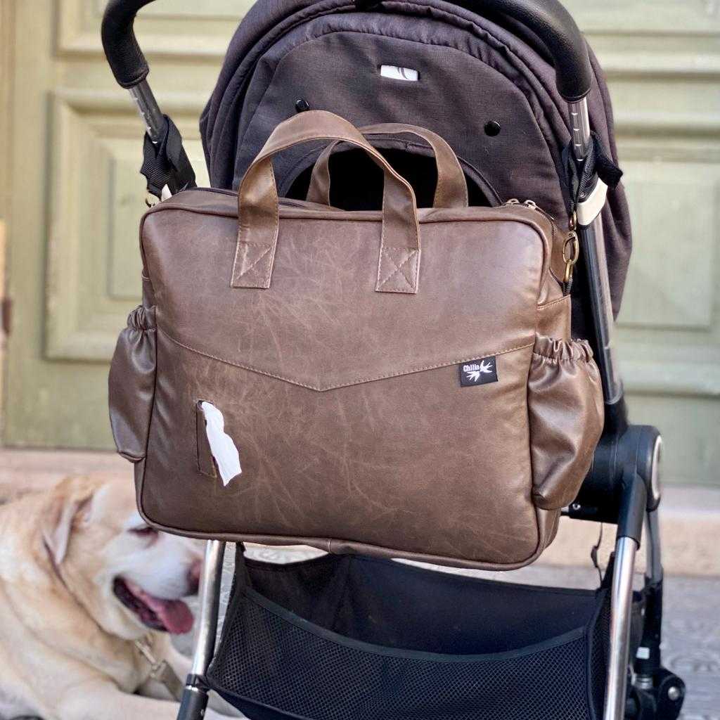 Brown Vegan Leather 'Style Baby' Diaper Bag