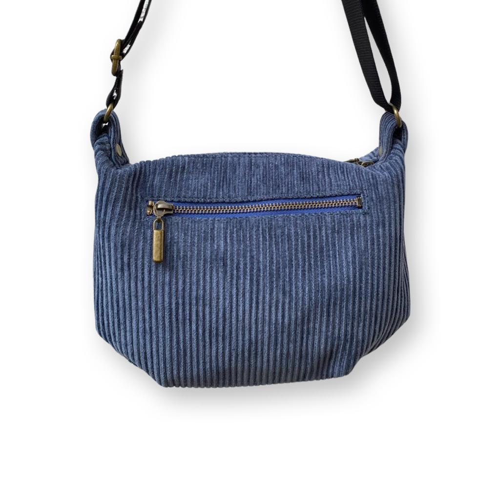 Indigo Blue Corduroy 'Vital' Shoulder Bag - Chilla Vegan Bags