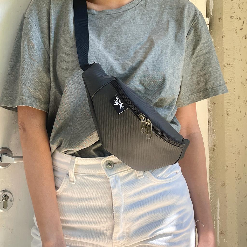 Black with Texture 'Ronnie' Fanny Pack