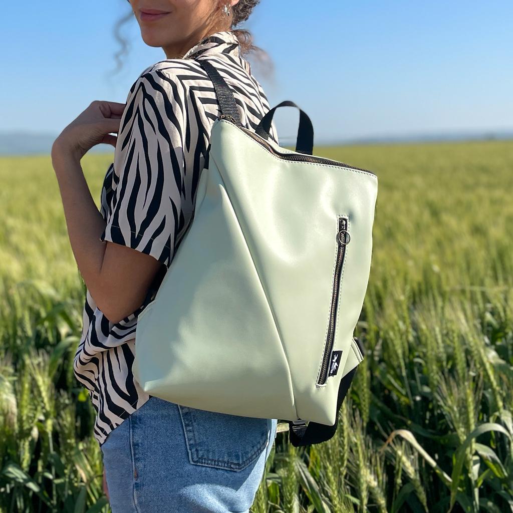 Mint Vegan Leather 'Reut' Backpack - Chilla Vegan Bags