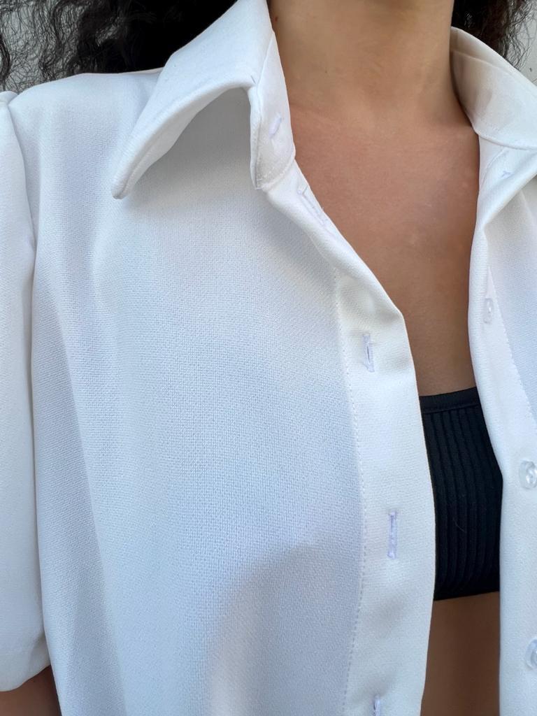 'Lior' White Button Down Shirt