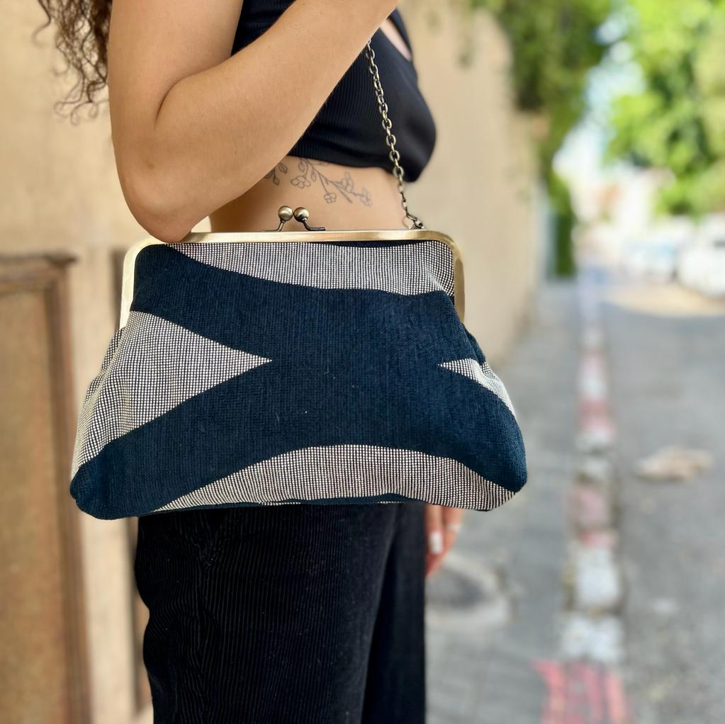 Black-Gray Valerie Side Bag