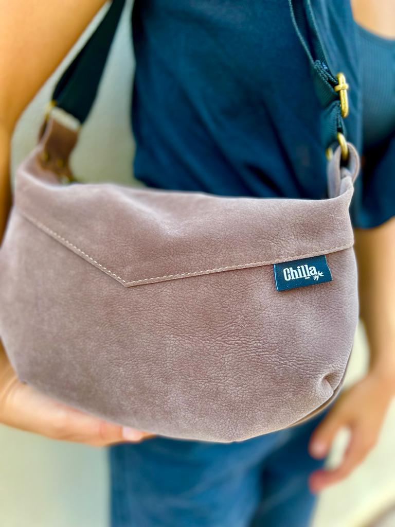 Brown Vegan Suede 'Vital' Shoulder Bag -