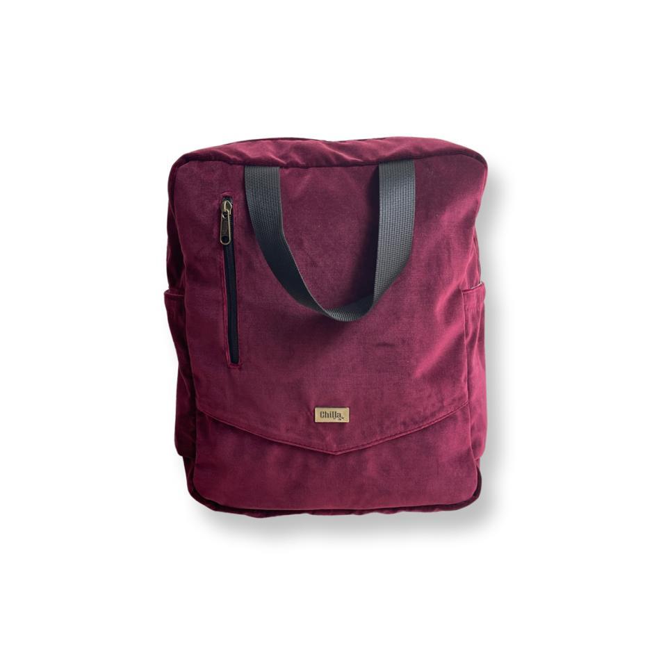 Mini-Tasche „Nacho“ aus burgunderrotem Samt