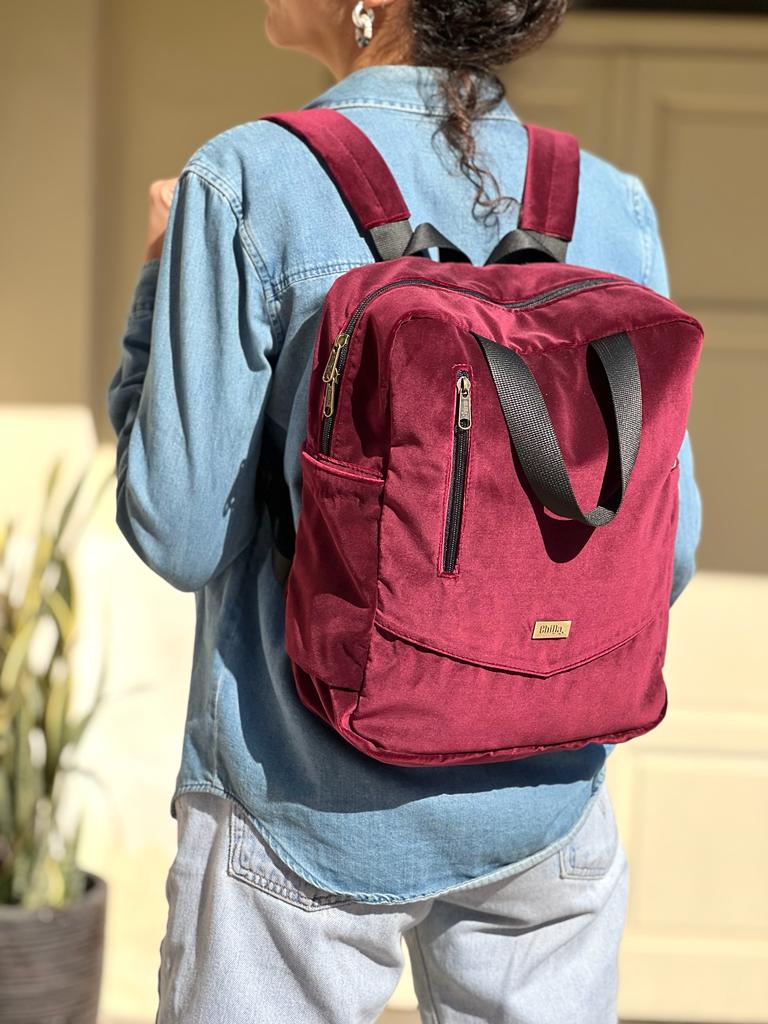 Nacho burgundy velvet mini bag -