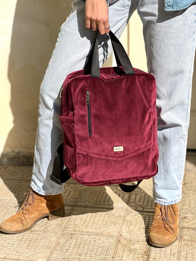 Nacho burgundy velvet mini bag -