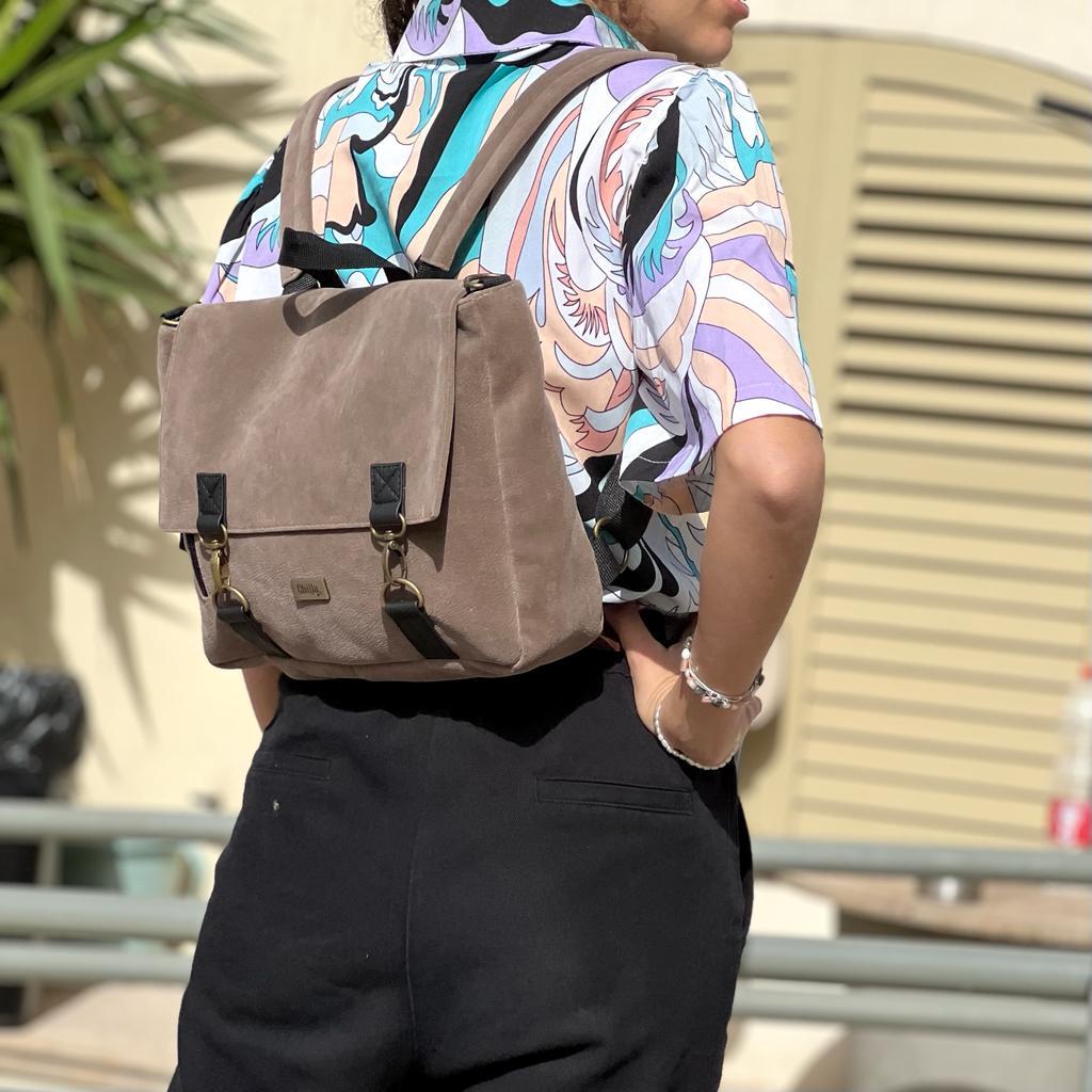Vegan Suede 'Jaffa' Backpack/Side Bag