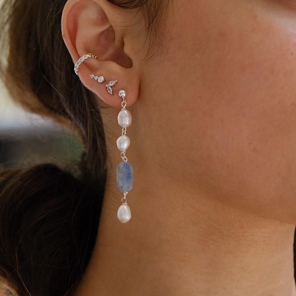 Ohrringe „Shaya“ aus 925er Silber und Perlen