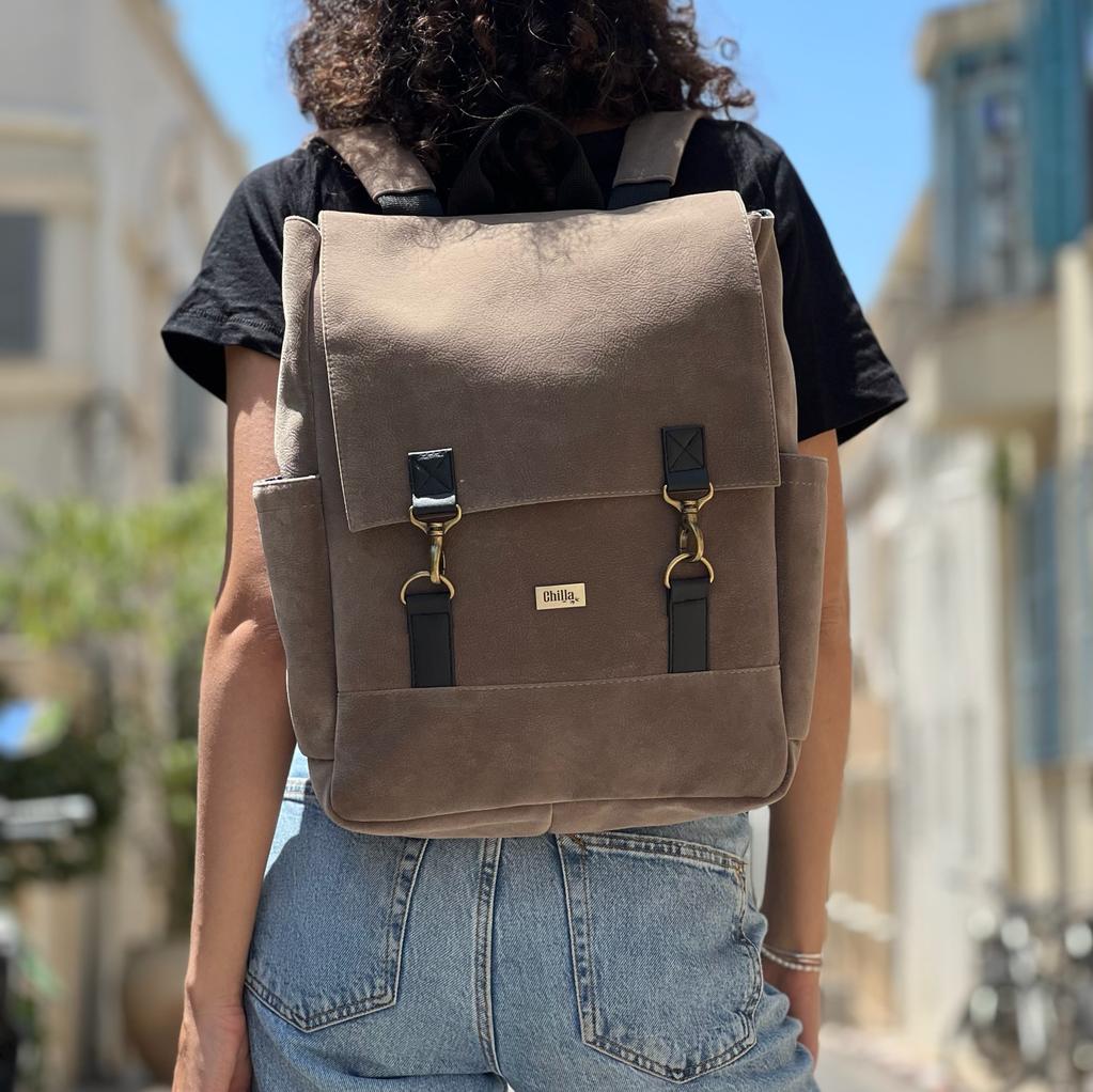 Brown Suede-like Unicorn Backpack