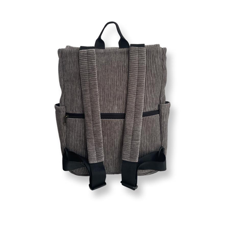 Gray Corduroy Unicorn Backpack