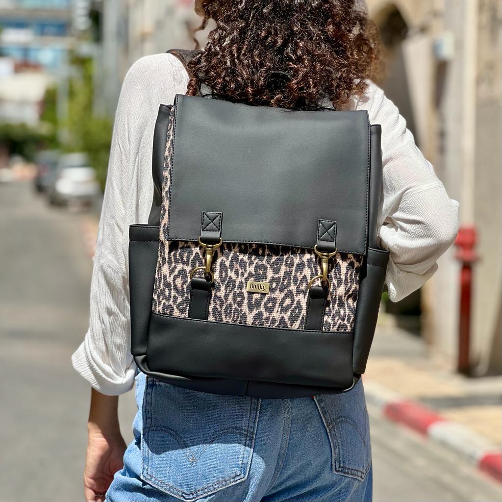 Leopard with Black Unicorn Backpack